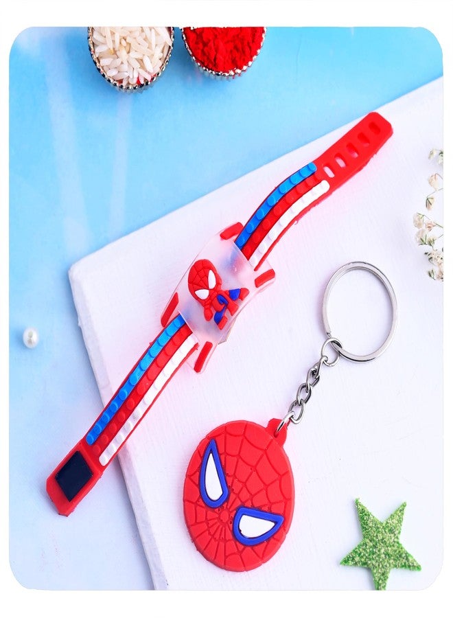 أسينشين سوار معصم للأطفال بتصميم شخصية كرتونية لطيفة، سوار مطاطي ناعم فاخر للبنات والأولاد، مع سلسلة مفاتيح، هدية مثالية لعيد راكشا باندهان ورول تيلك - Image 1